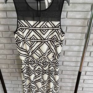Black and white abstract flowy dress